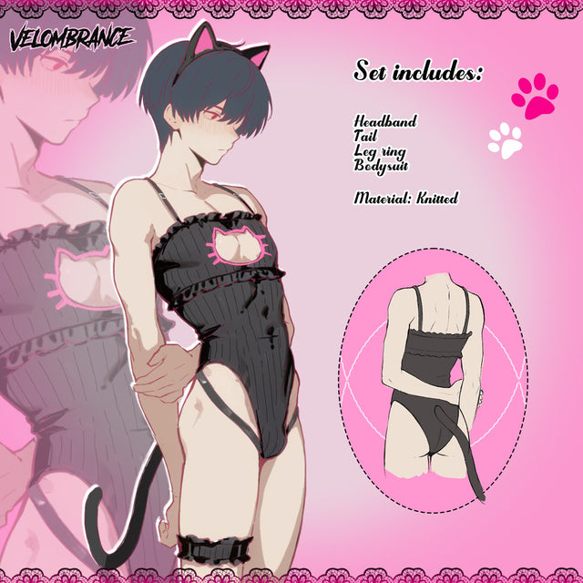 Pre-Order Shy Cat Bodysuit (4-Piece Set) AS75