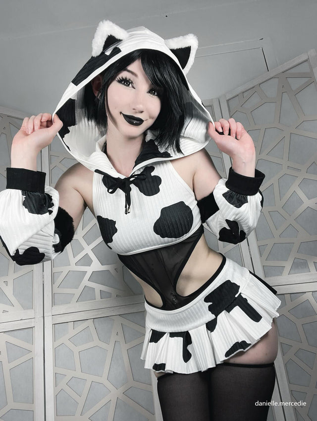 Ensemble imprimé vache pour cosplay KO154