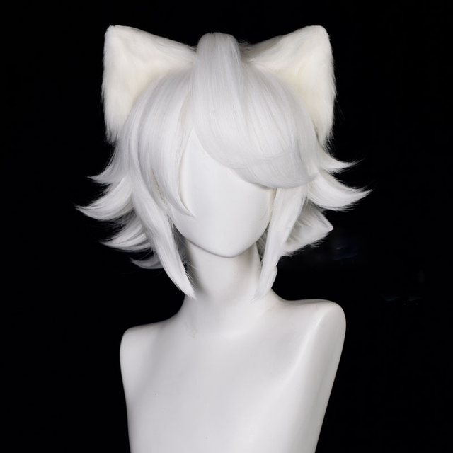Cosplay White Short Wig KW247