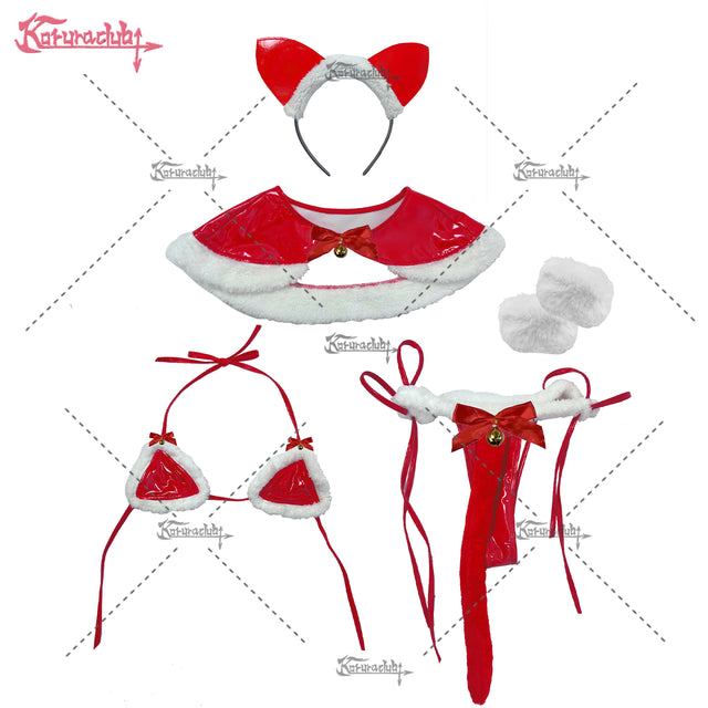 Cosplay Xmas Kitty Kawaii Lingerie KO34 （5-Piece Set）