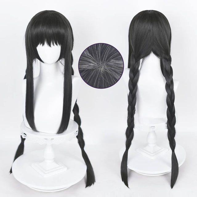 Cosplay Long Black Wig Braids KW207