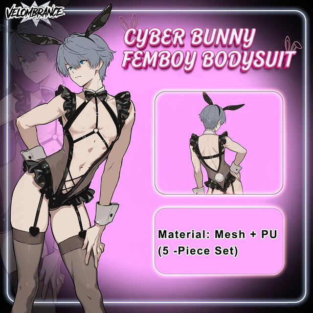 Pre-sale Velombrance Cyber Bunny Femboy Bodysuit (5-Piece Set） AS63