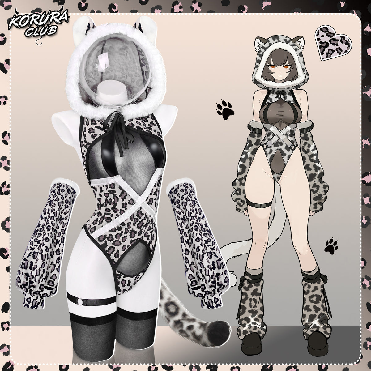Pre-sale Snow Leopard Cosplay Bodysuit KO149