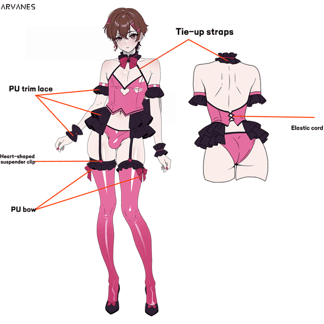 Arvanes Pre-Order Cos Pink Heart Set (6 -Piece Set) AS35