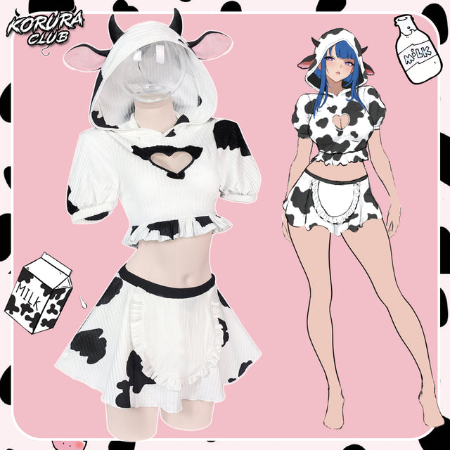 Pre- Sale Cosplay Cow Print Skirt Set KO155