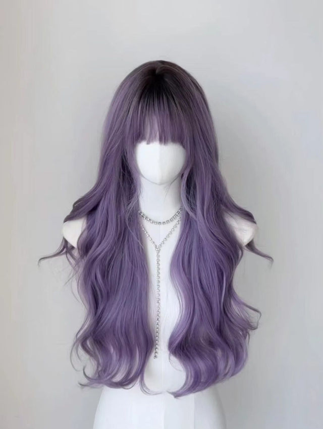 Purple Long Curly Hair KW111
