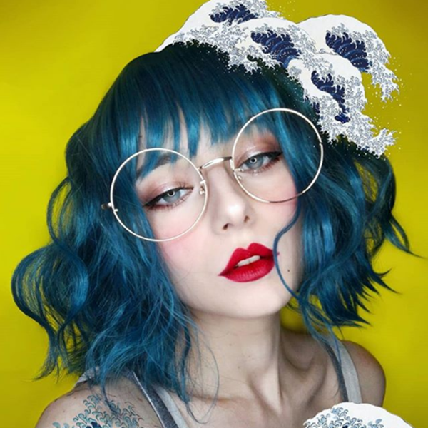 Gothic blue green wig YV41082