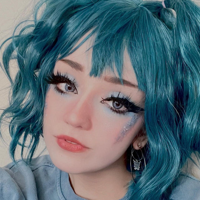 Gothic blue green wig YV41082