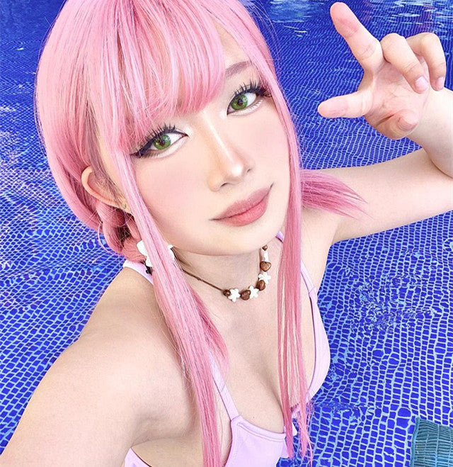 Lolita pink long straight wig yv42088