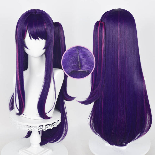 Cosplay Purple Wig With Tiger Mouth Clip Ponytail KW210