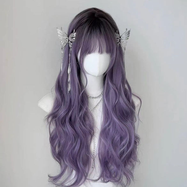 Purple Long Curly Hair KW111