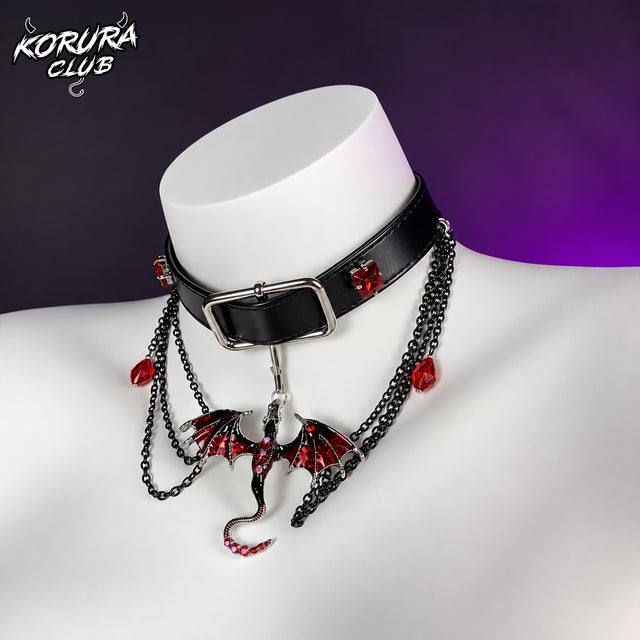Gothic Winged Dragon Collar KA17