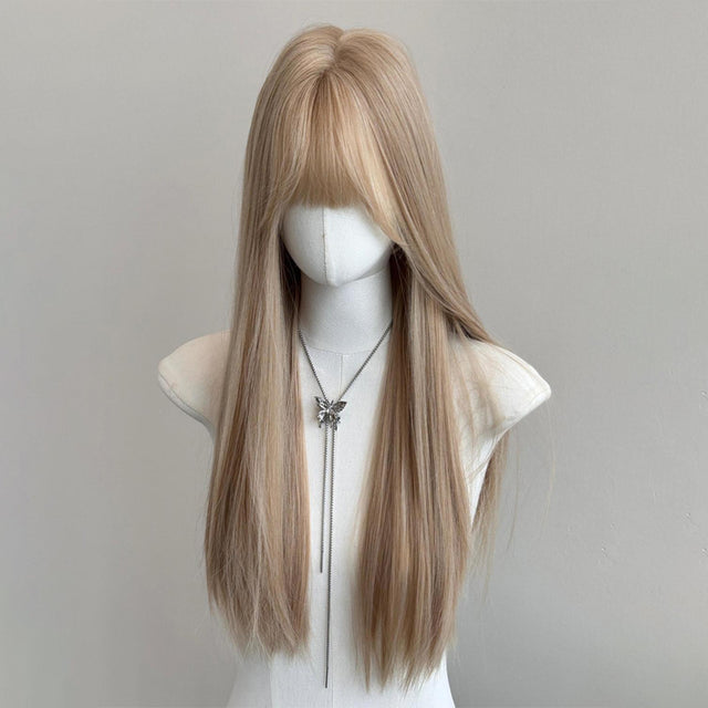 Cosplay White Long Straight Hair KW243