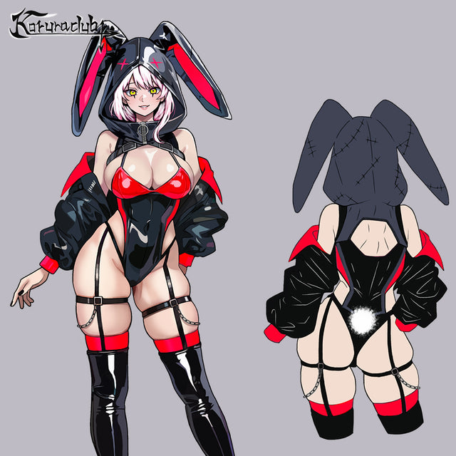 Cosplay Evil Bunny Lingerie KO50（5-Piece Set）