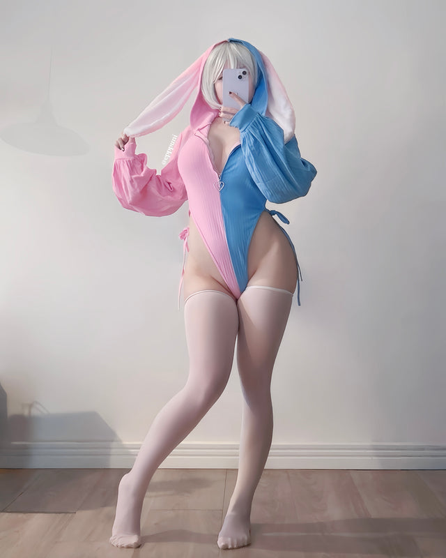 Chic Bunny Ear Hoodie Bodysuit for sale