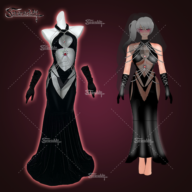 Halloween Spider-hearted witch Dress KO06（4-Piece Set）
