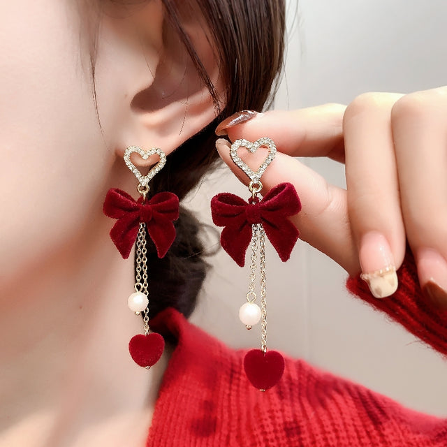 Christmas Heart Earrings CB03