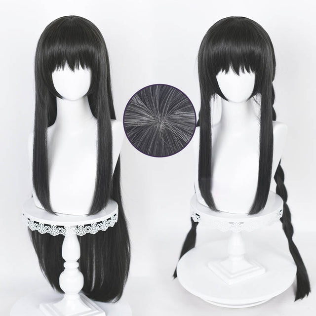 Cosplay Long Black Wig Braids KW207