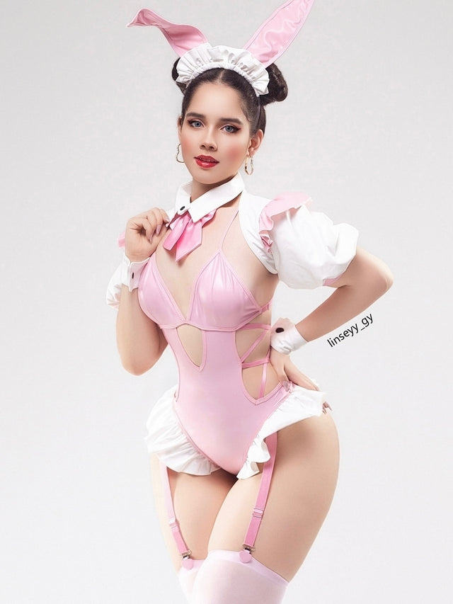 Cosplay Pink Bunny Maid Lingerie KO137