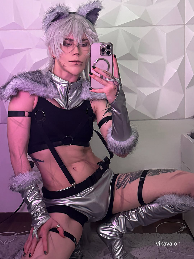 Velombrance Cosplay Wolf Strappy Bodysuit (7-Piece Set) AS05