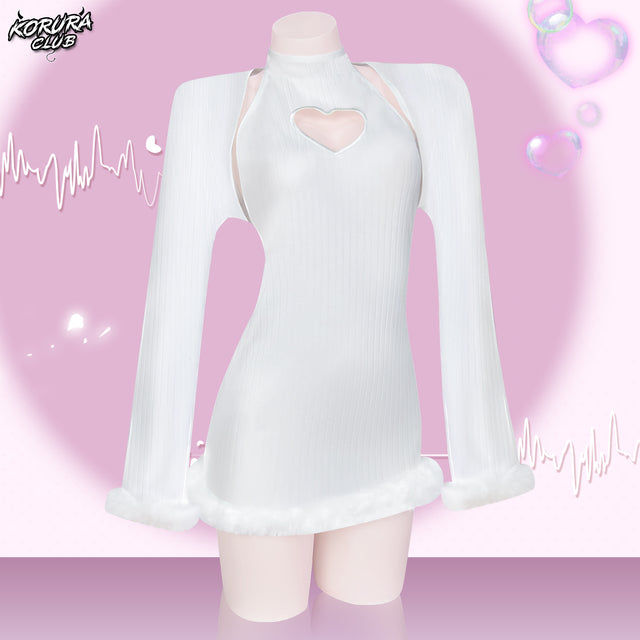 Heart-Trimmed Frayed Skirt KO116