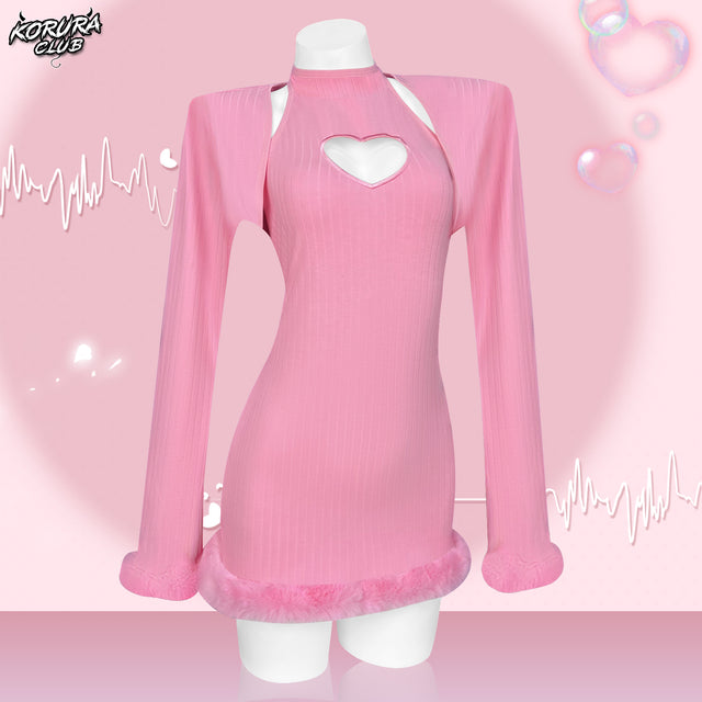 Heart-Trimmed Frayed Skirt KO116